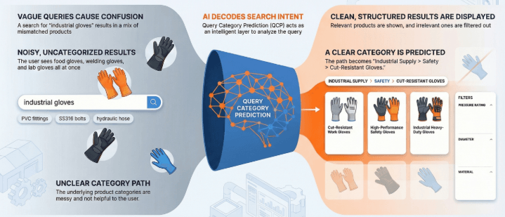 A diagram showing how QCP handles vague but common queries